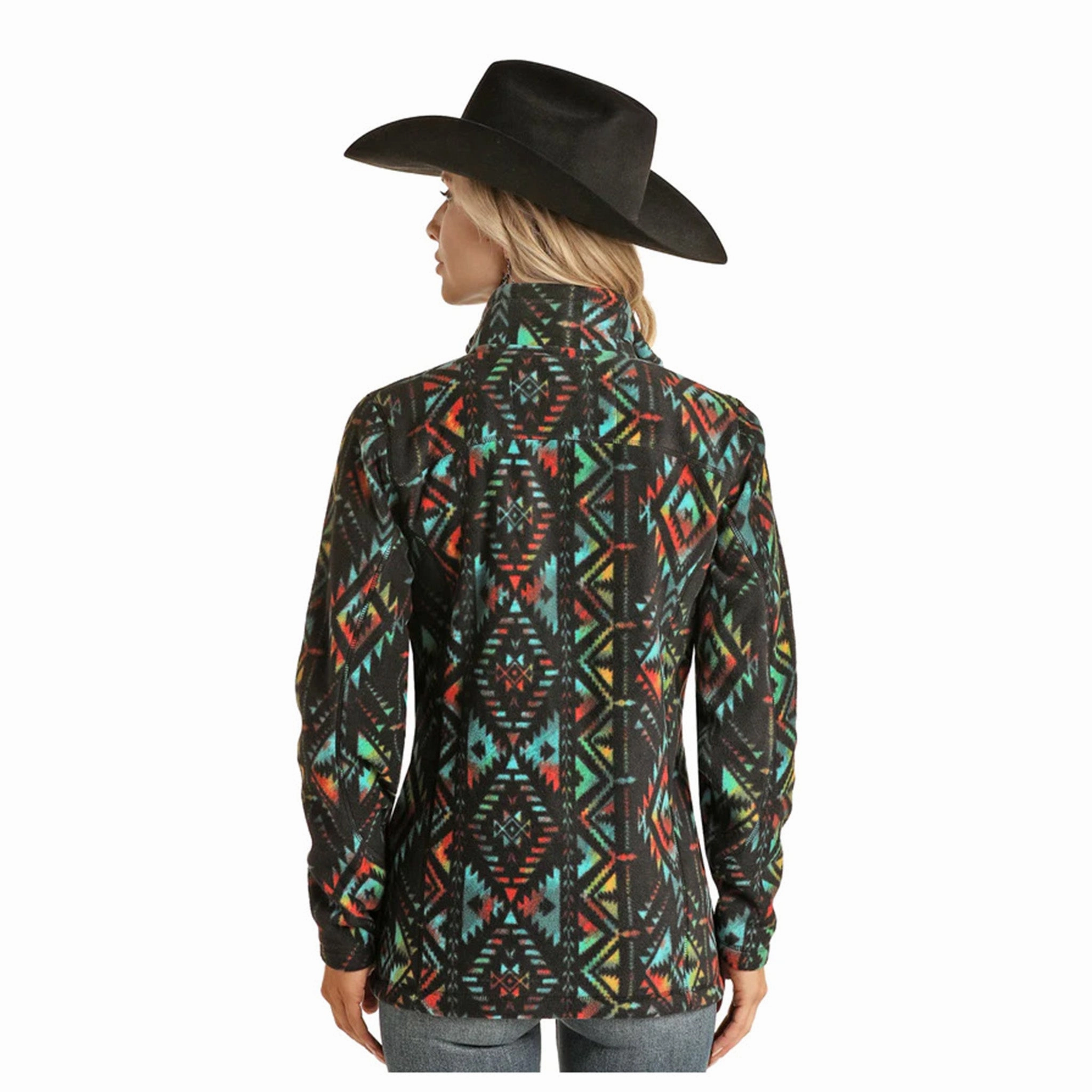 Anti Static Lining Lightweight Packability Powder River Women's Aztec Fleece Jacket