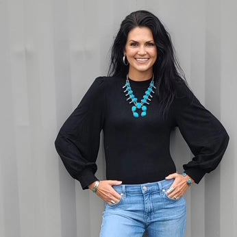 Puff Sleeve Body Suit - Available in Black, Off White, & Wine Temperature Regulating Fibers Active Look