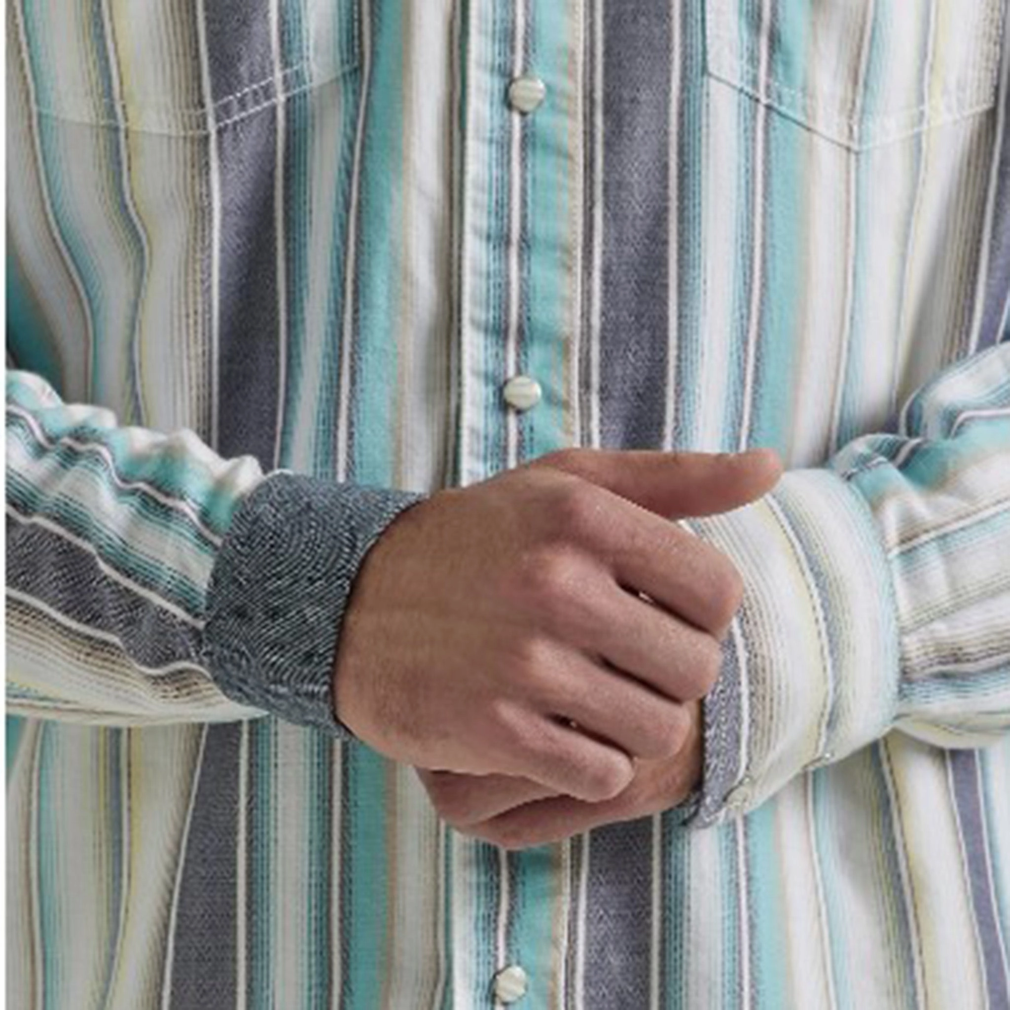 Ethical production Wrangler Men's Multi Stripe Long Sleeve