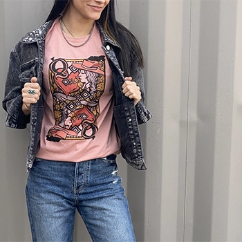 Queen of Hearts Tee UVProtection Resilient Fabric Blend