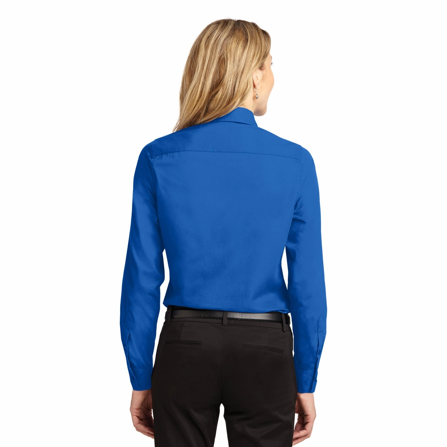 Minimalist Stitching Lightweight pullover Port Authority Women's STRONG BLUE Easy Care Long Sleeve Shirt