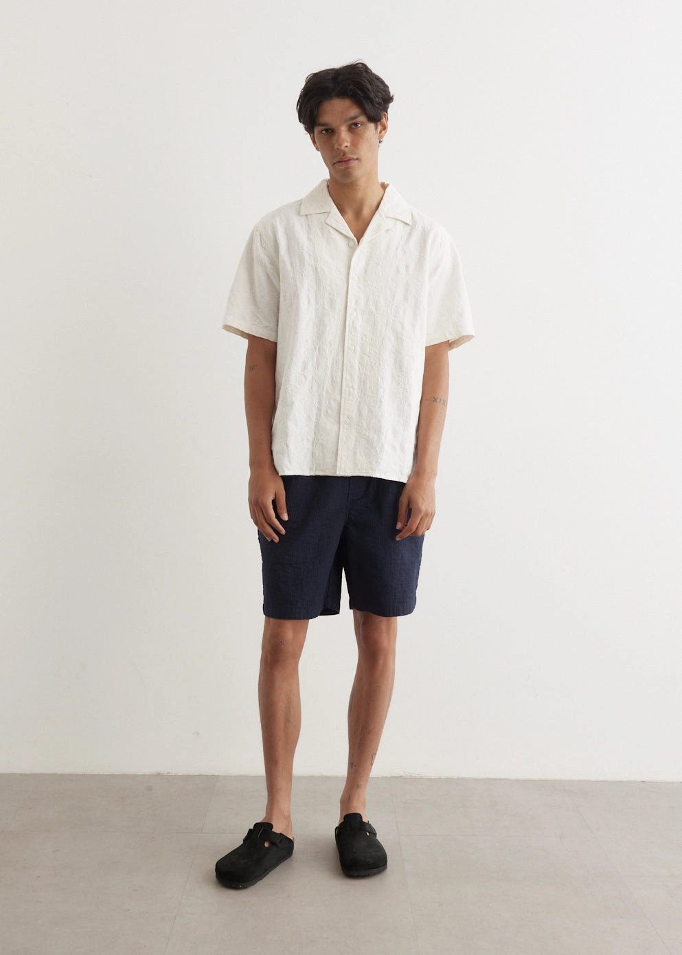Lightweight Shorts FoldableDesign Textured Smokestack Shorts