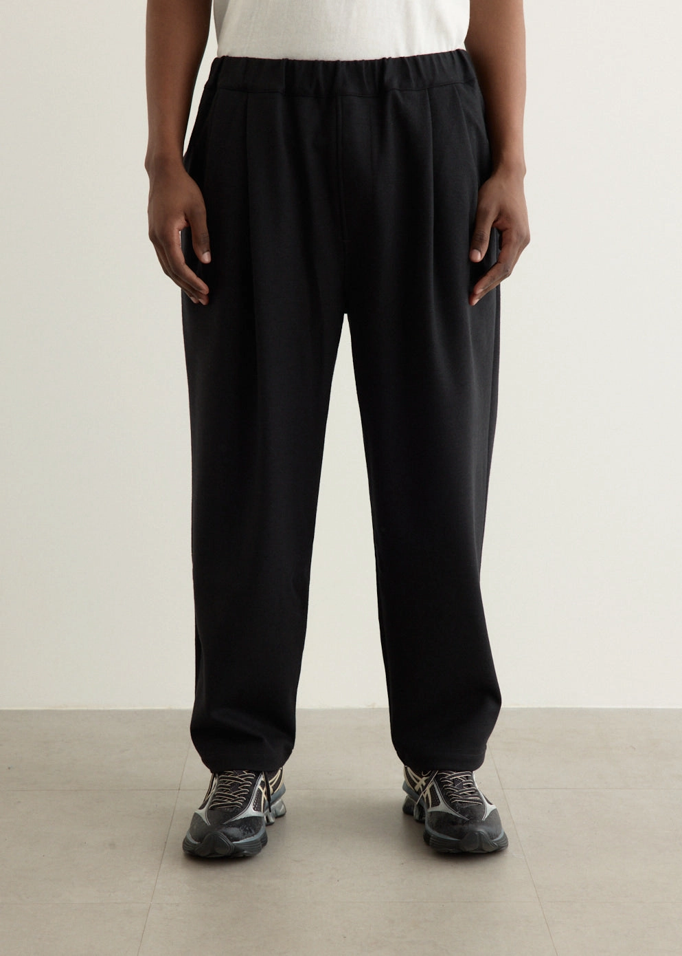 Wool Jersey Two Tuck Pants Casual Flex Shape Flex