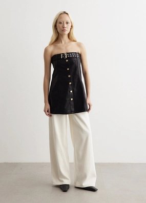 Foil Denim Corsage Top Active Wear