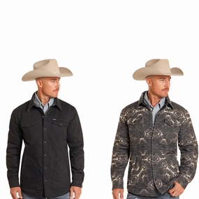 Rock & Roll Denim Men's Reversible Aztec Herringbone Jacket Camo Print