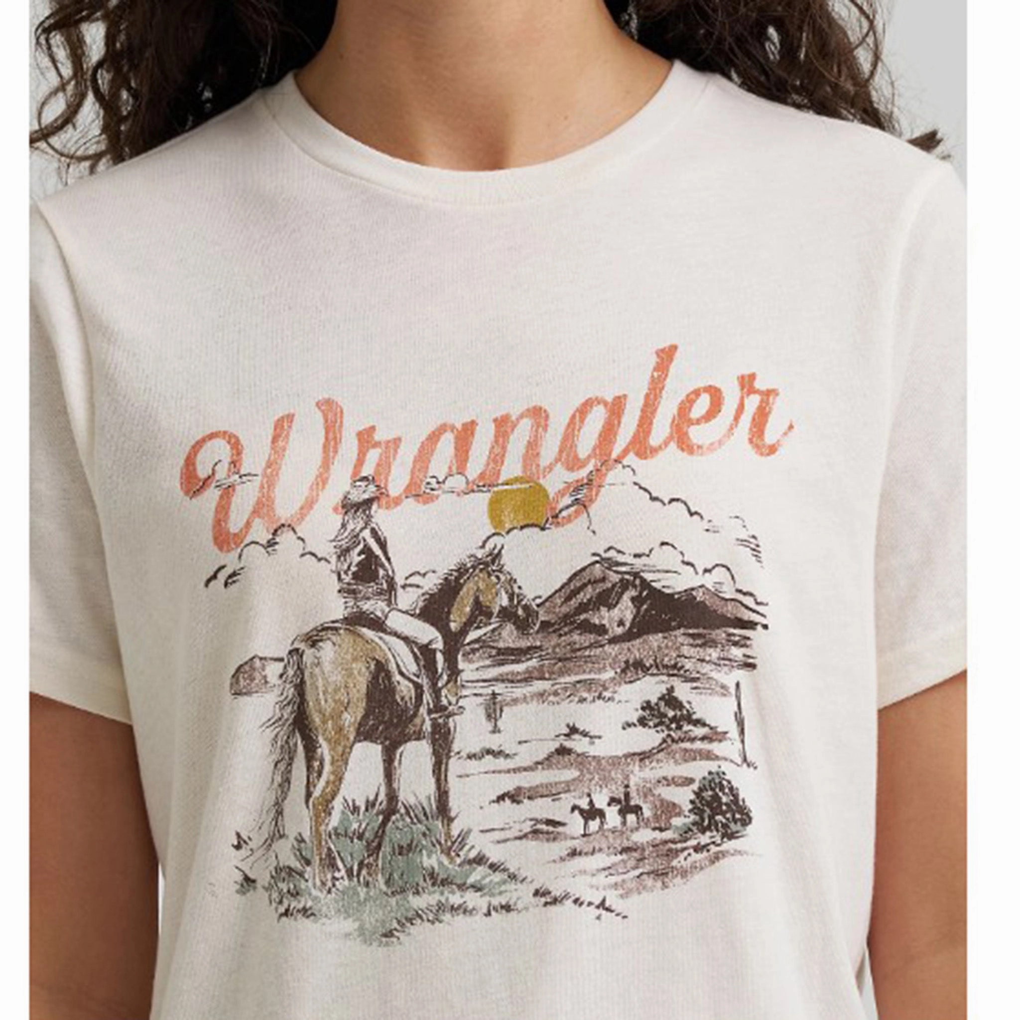Stretchy Top BreathableMoistureBarrier Wrangler Women's Horse & Rider White Tee