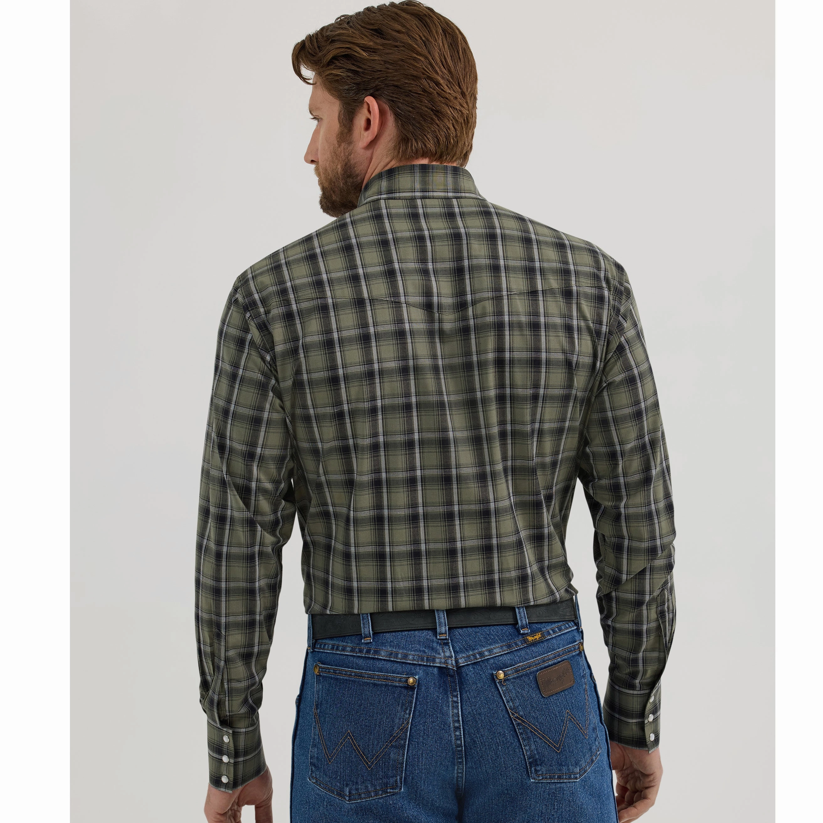 Soft Texture Weekend Vibes Wrangler Classic Green Plaid Long Sleeve
