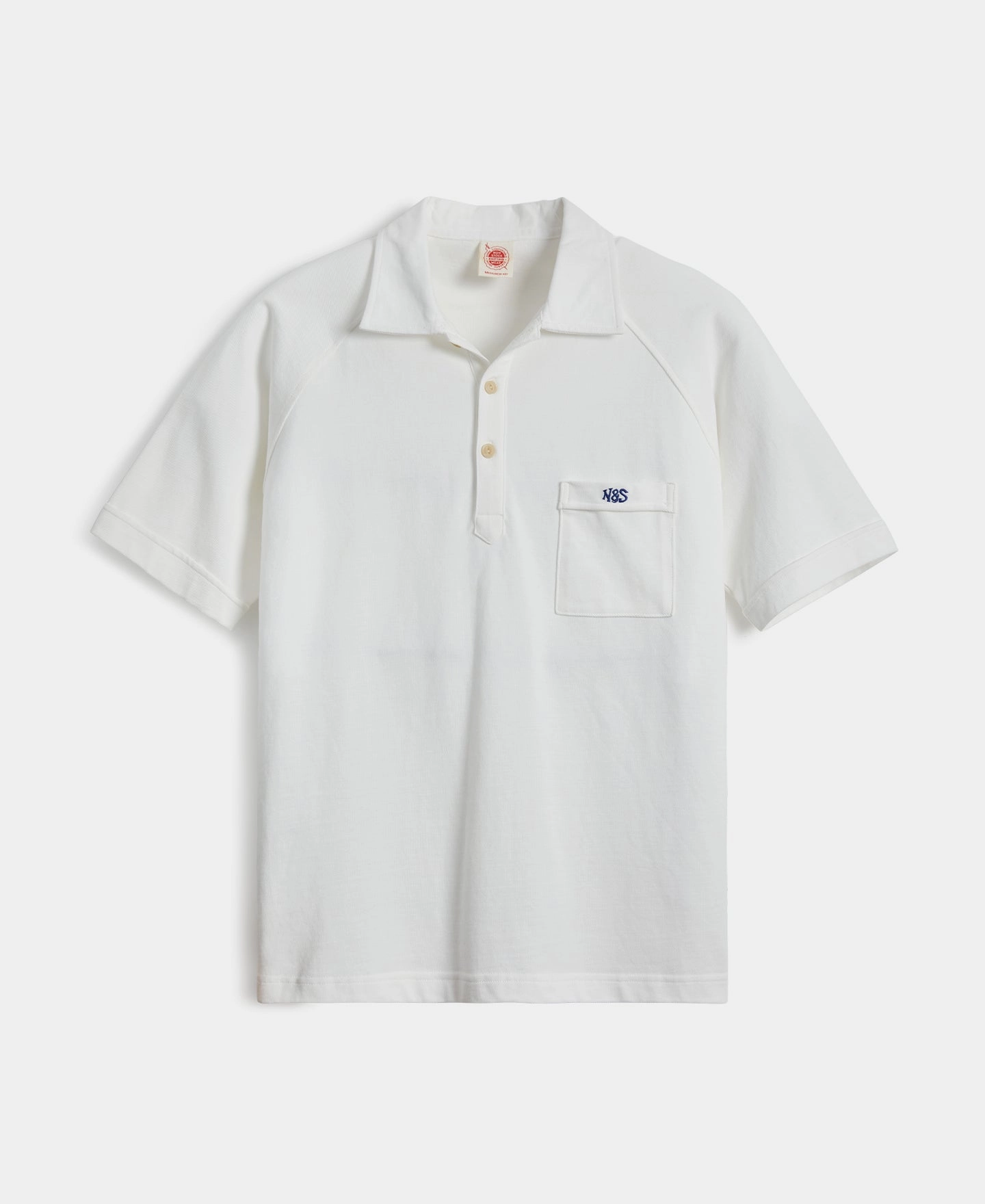 Raglan Sleeve Cotton-Piqu?? Polo Shirt - White Travel Friendly