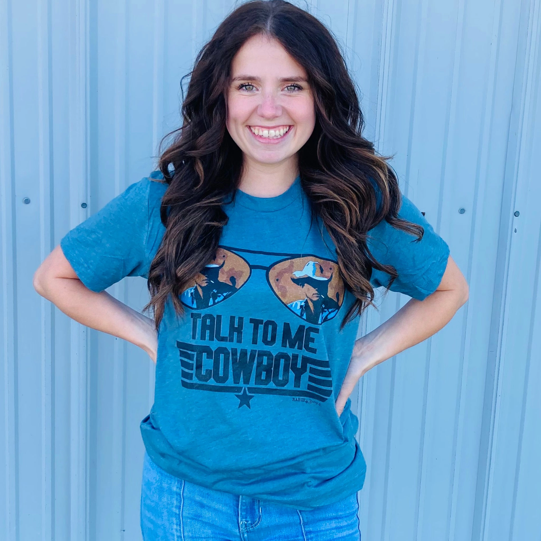 WaterRepellent Coating Chic Look Ranch Swag Talk To Me Cowboy Tee