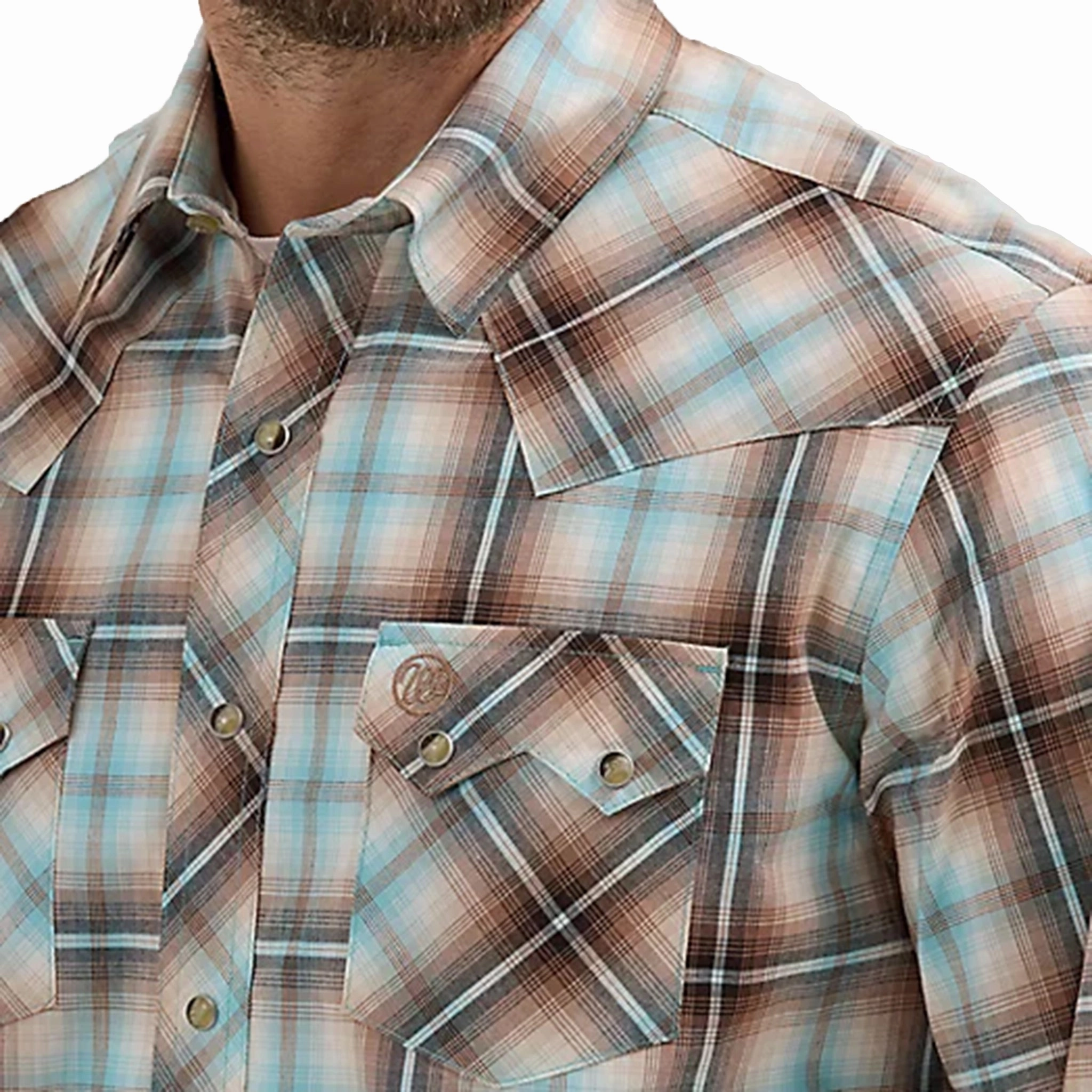 Button front Tall Length Wrangler Men's Retro Plaid Long Sleeve