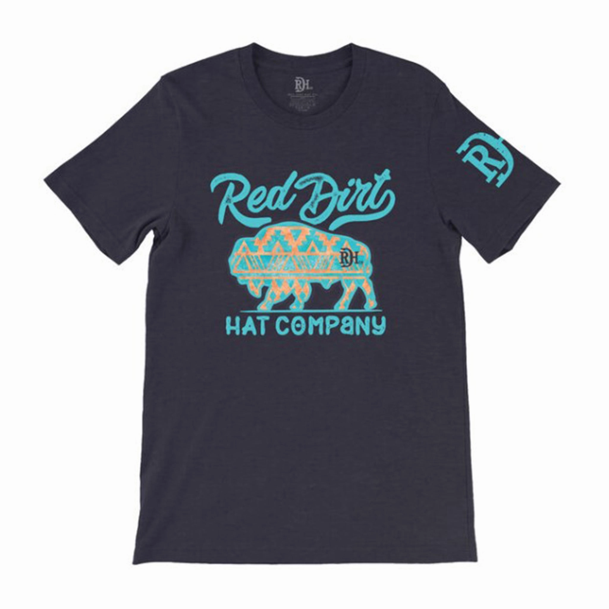 Red Dirt Unisex Aztec Bison Tee Urban Trend Mesh Insert