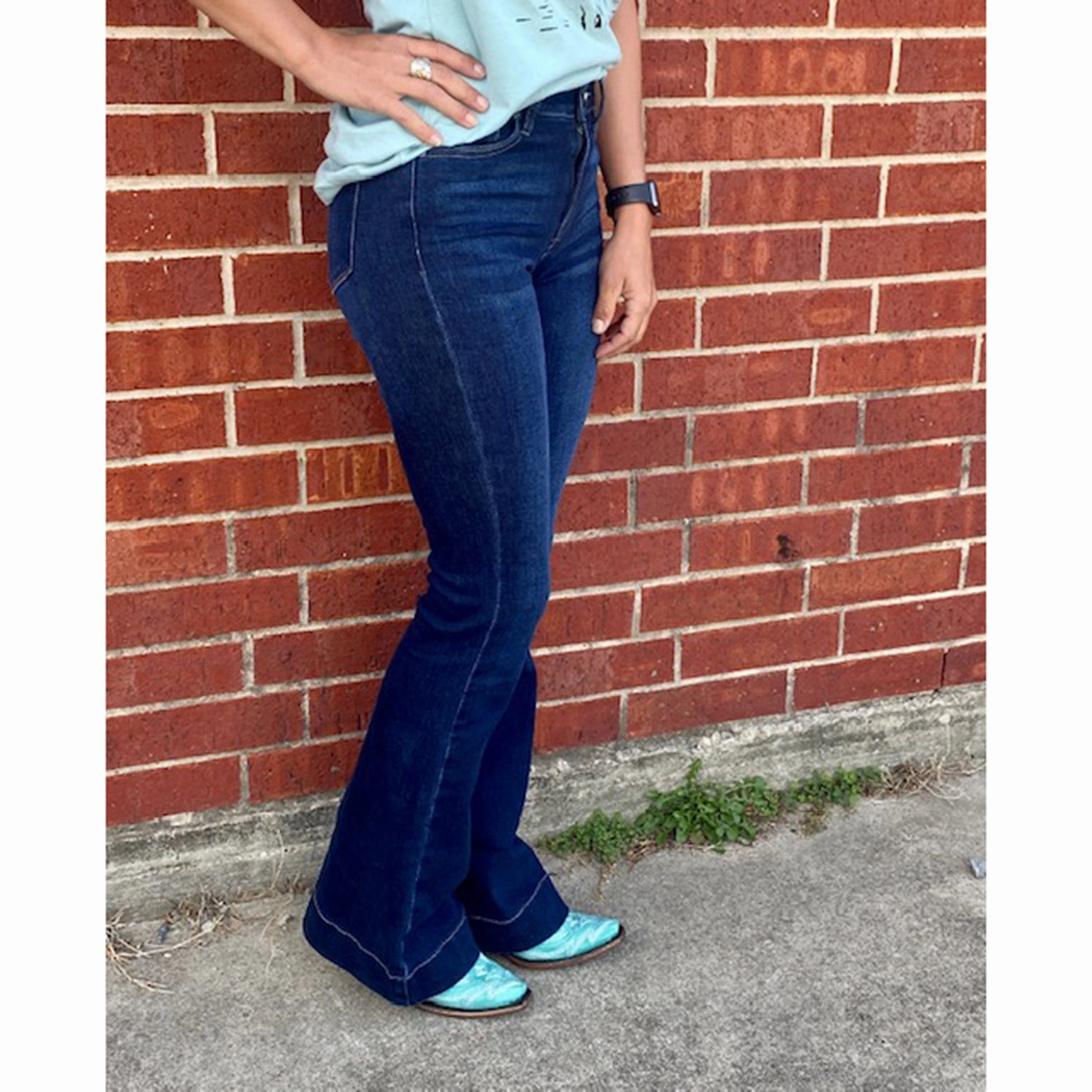 fade resistant color Simple Attire KanCan Maven Dark High Rise Trouser