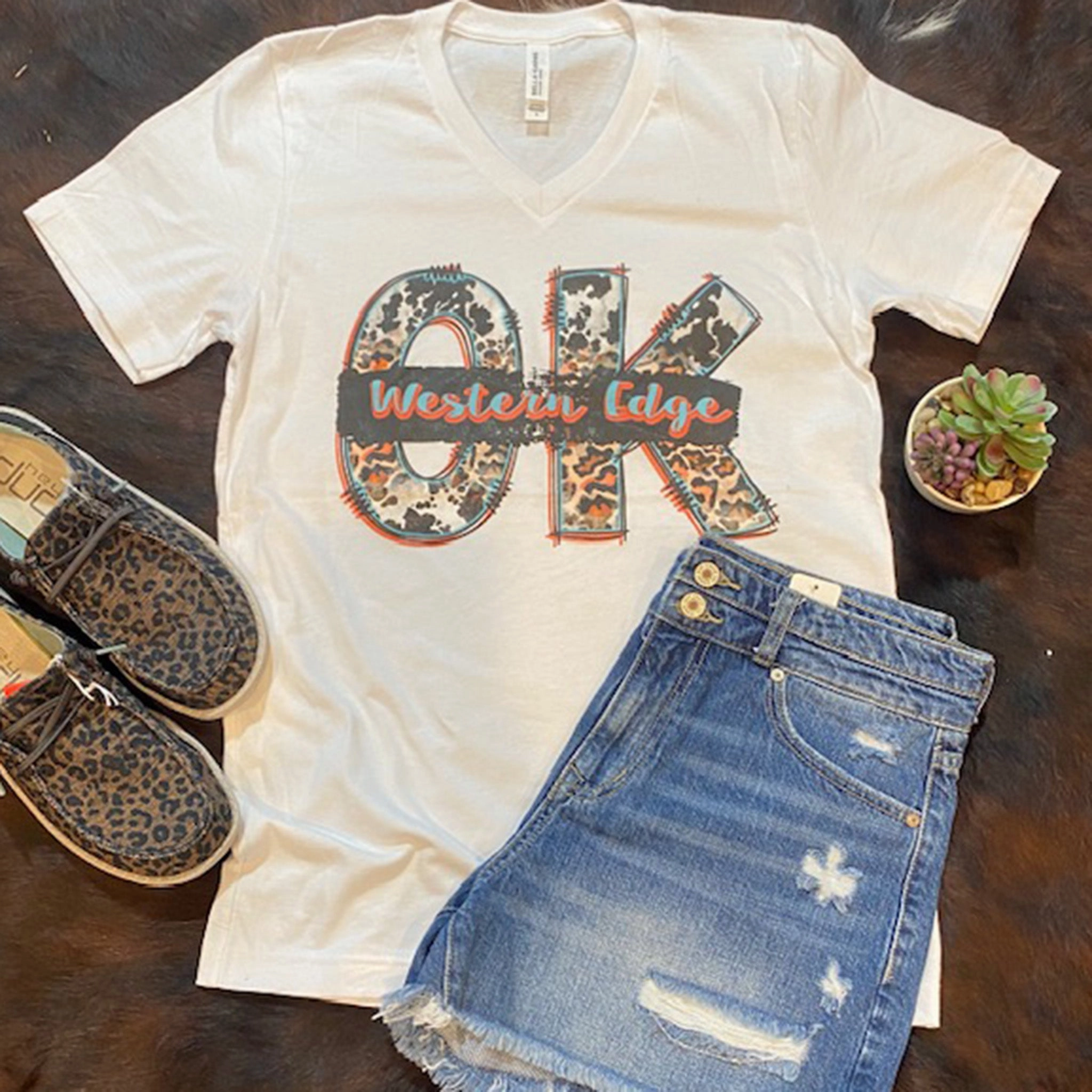 Flexible Knit Oklahoma Western Edge Tee