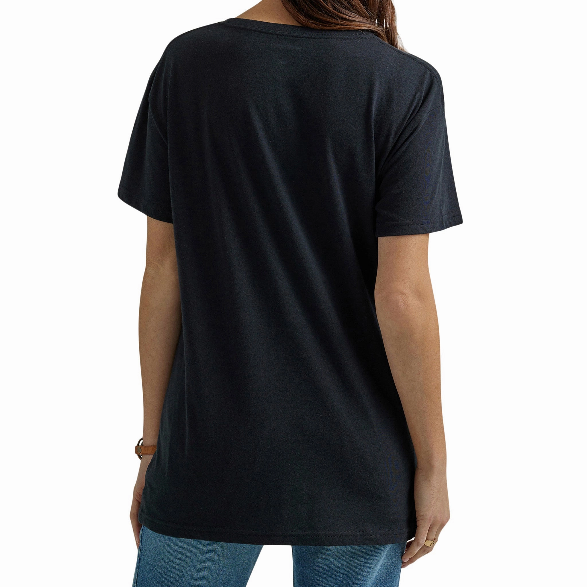 RibbedTrims Wrangler Women's Black Long Live Cowboys Desert Tee