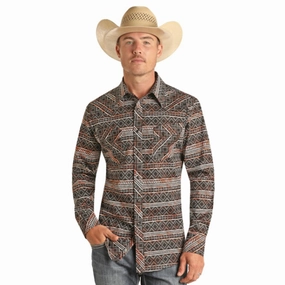 Rock & Roll Men's Aztec Shirt Comfy Layer Streamlined Design