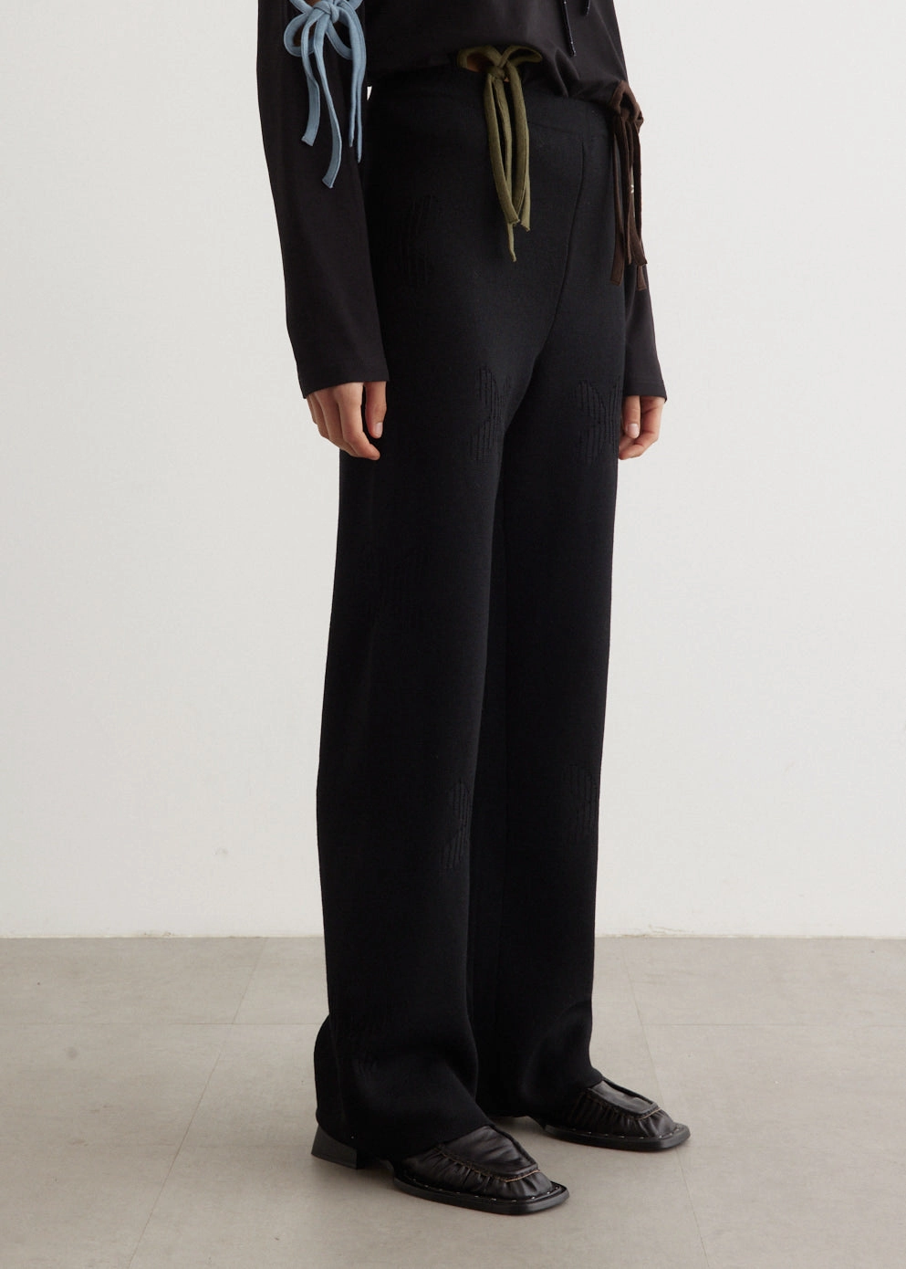 Wool Petal Pattern Pants Abrasion Proof Reinforcements Minimalist Design