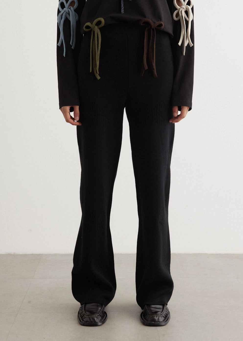 Wool Petal Pattern Pants Smart Utility