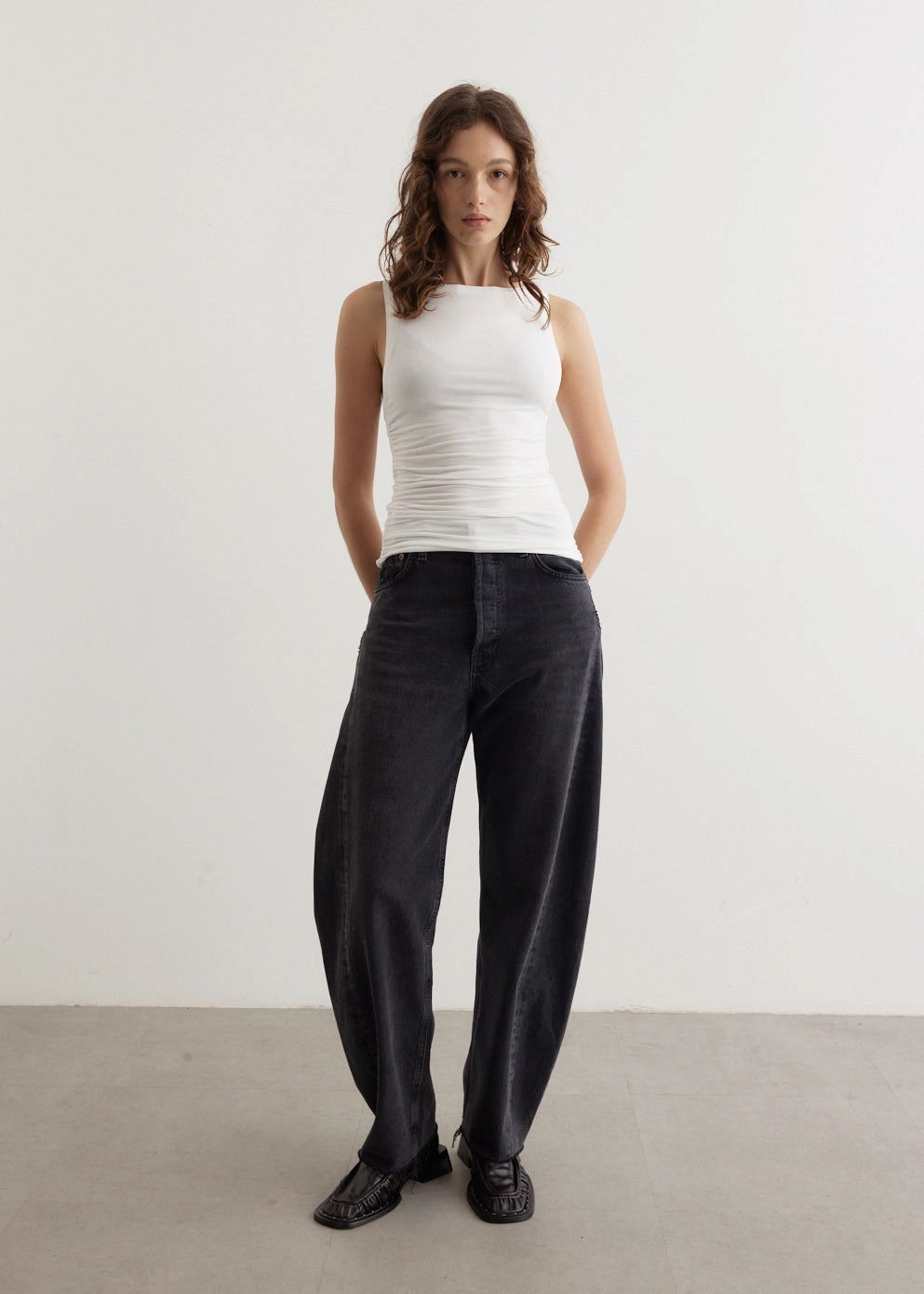 Luca Shirred Tank Wide Application Detachable Hood