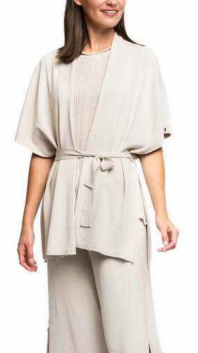 Melinda Belted Dropped Shoulder Cardigan; Beige Winter Apparel Everyday Wear