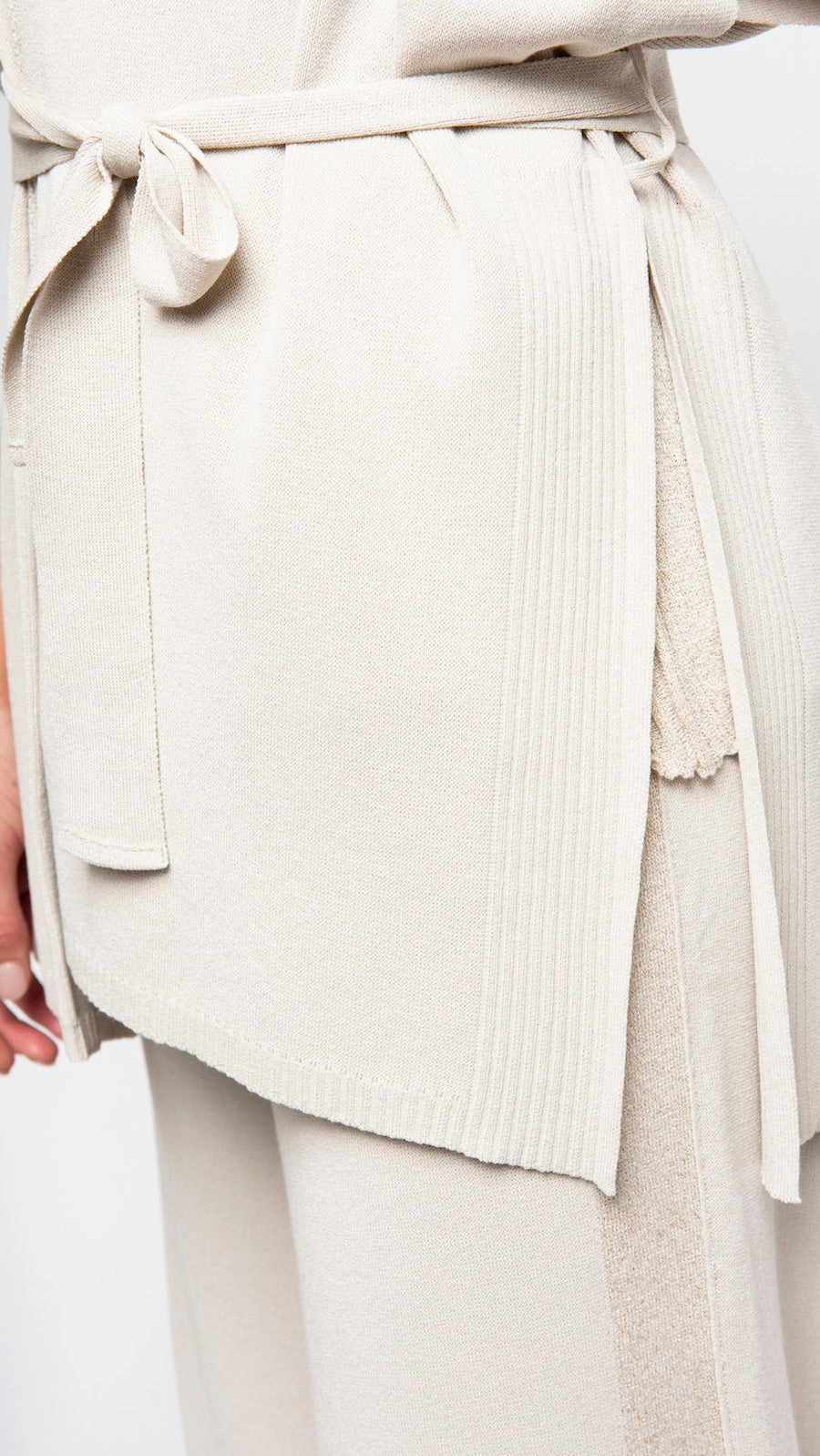 Melinda Belted Dropped Shoulder Cardigan; Beige Comfortable Choice