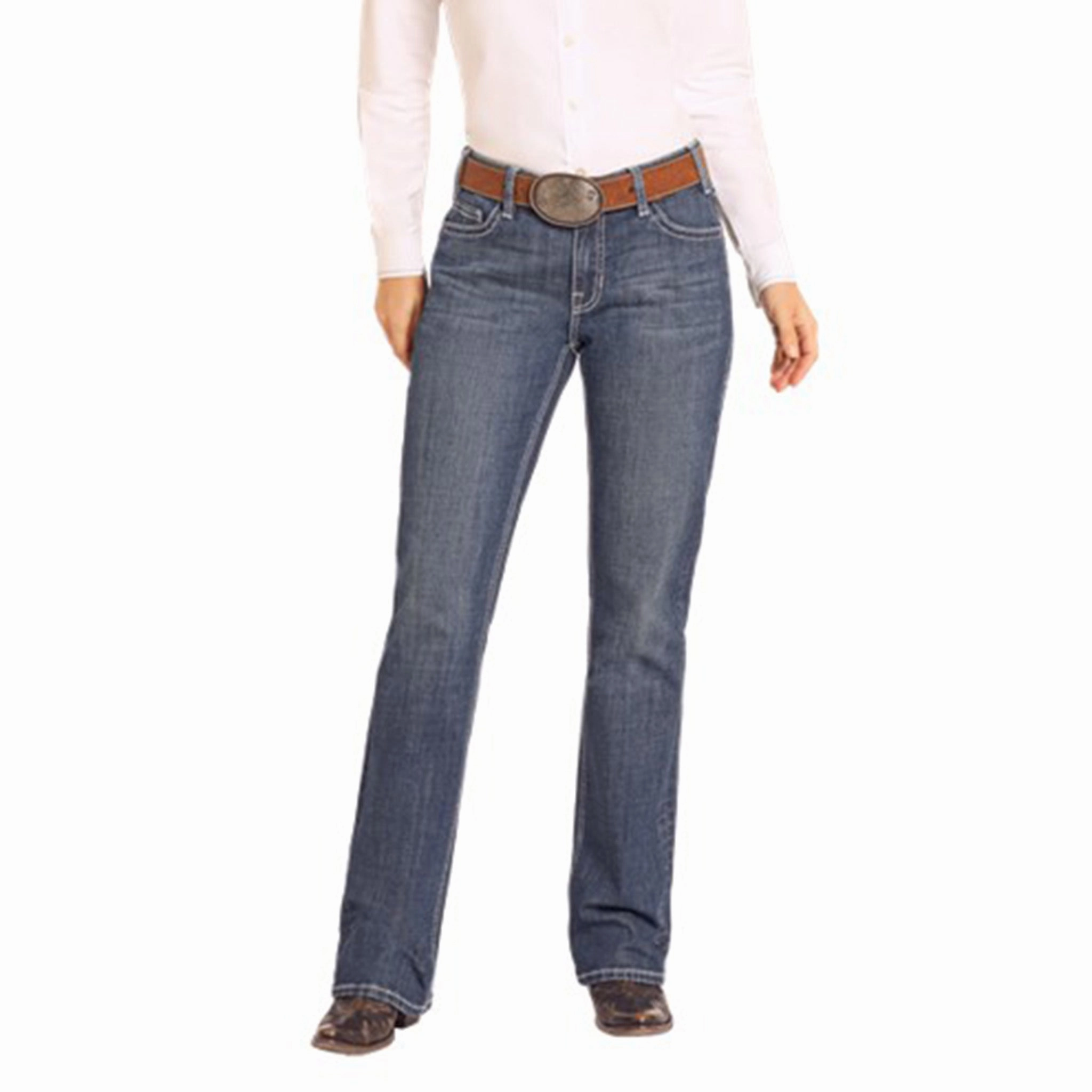 Rock & Roll Women's Dark Vintage Riding Jean Autumn Days Outdoor Enthusiast Streetwear Fan Professional Wear Weekend Warrior