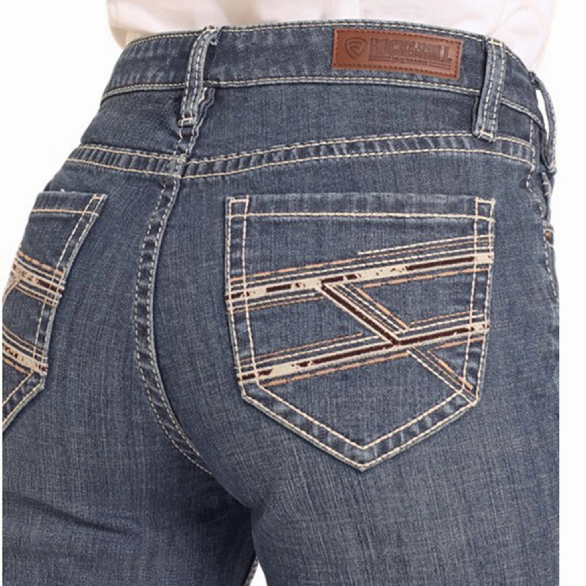 Casual Dressing Rock & Roll Women's Dark Vintage Riding Jean