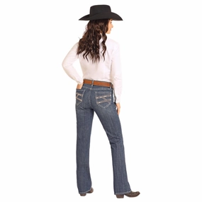Rock & Roll Women's Dark Vintage Riding Jean Perfect Waist
