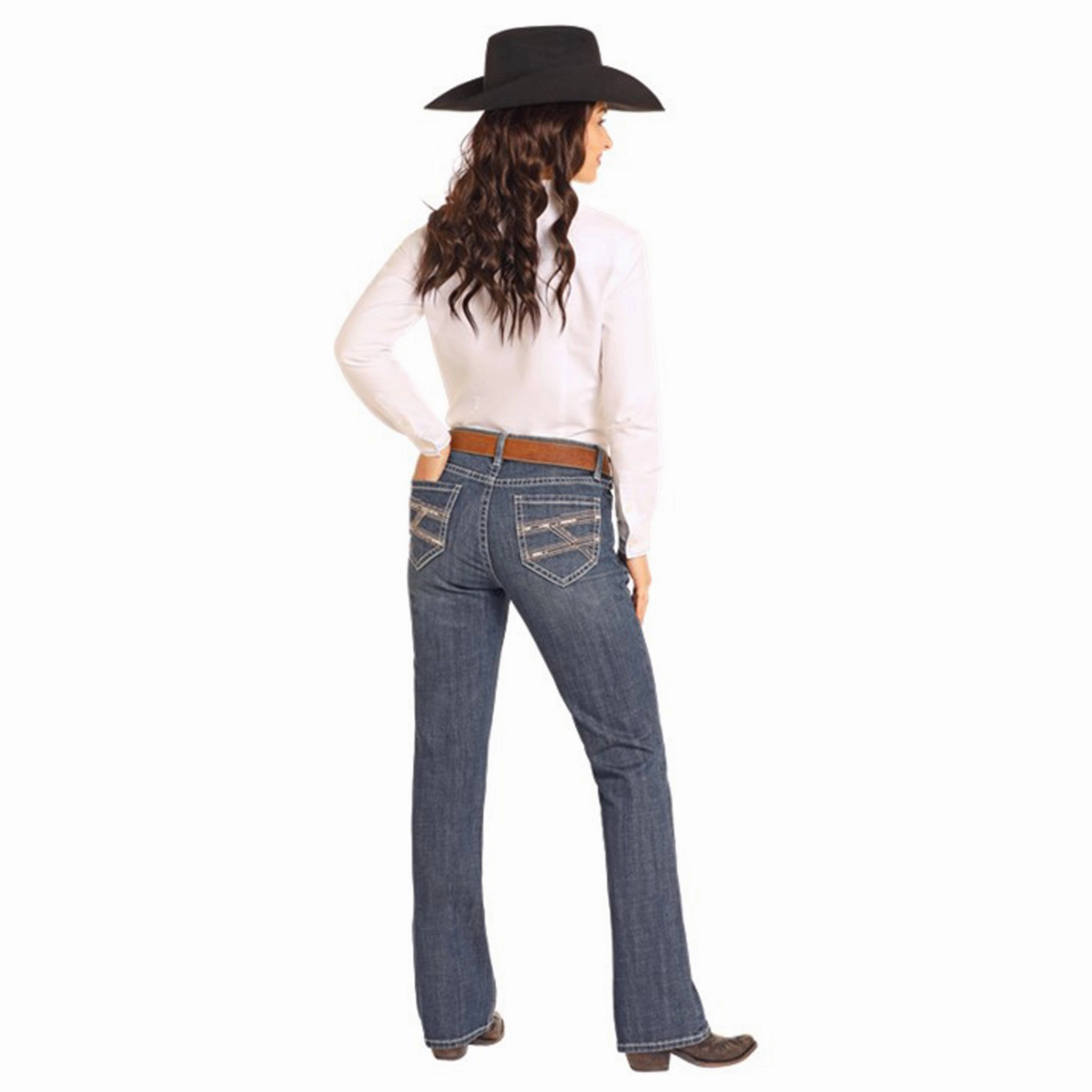 Rock & Roll Women's Dark Vintage Riding Jean Perfect Waist