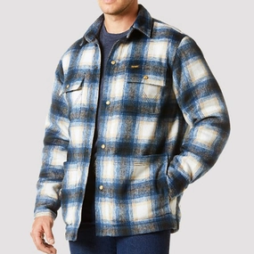 Secure Closure System Wrangler Men's Tan & Blue Flannel Shacket