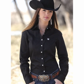 Quick Release Fasteners CINCH Women's Black Long Sleeve Shirt