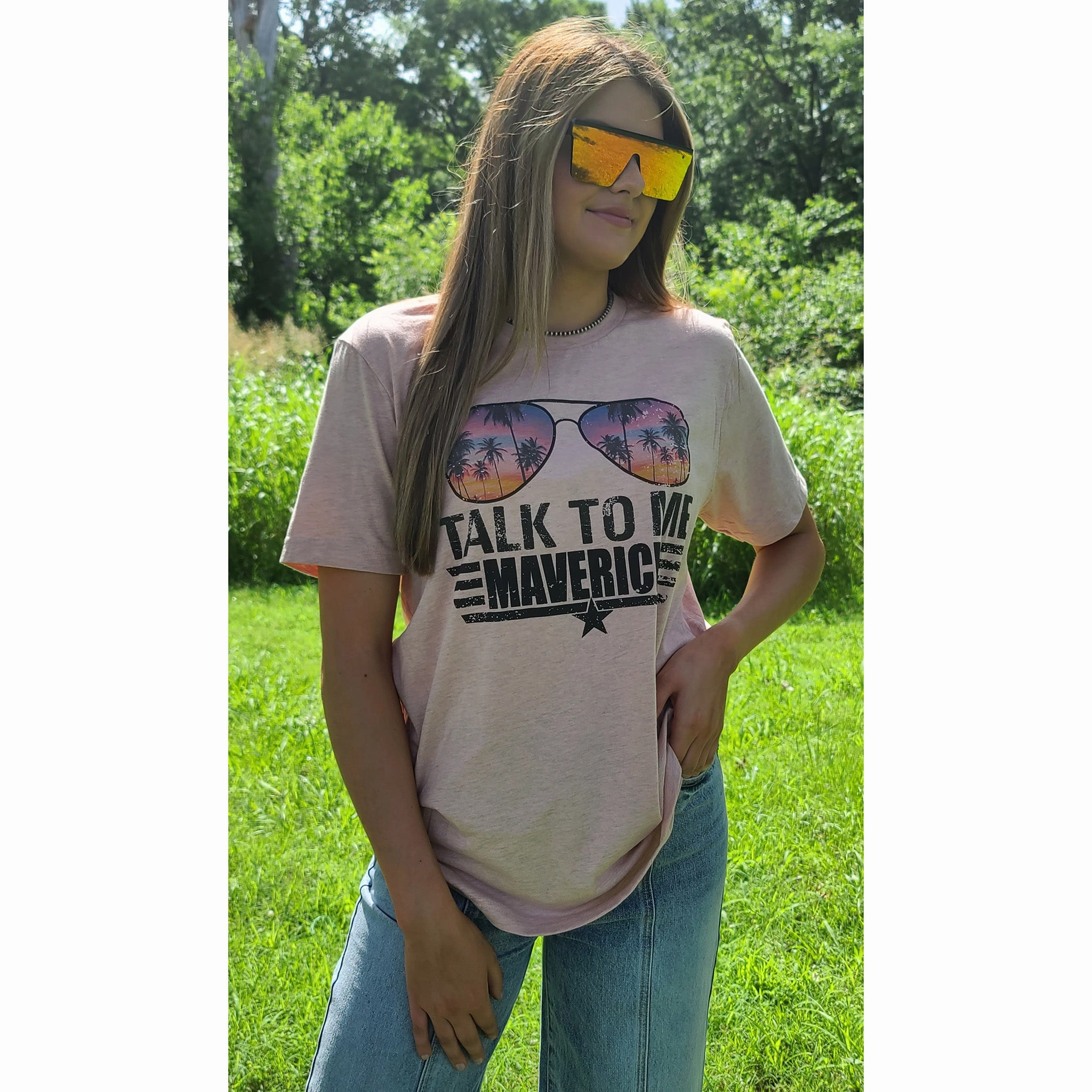 Double Stitched Hems Talk To Me Maverick Tee