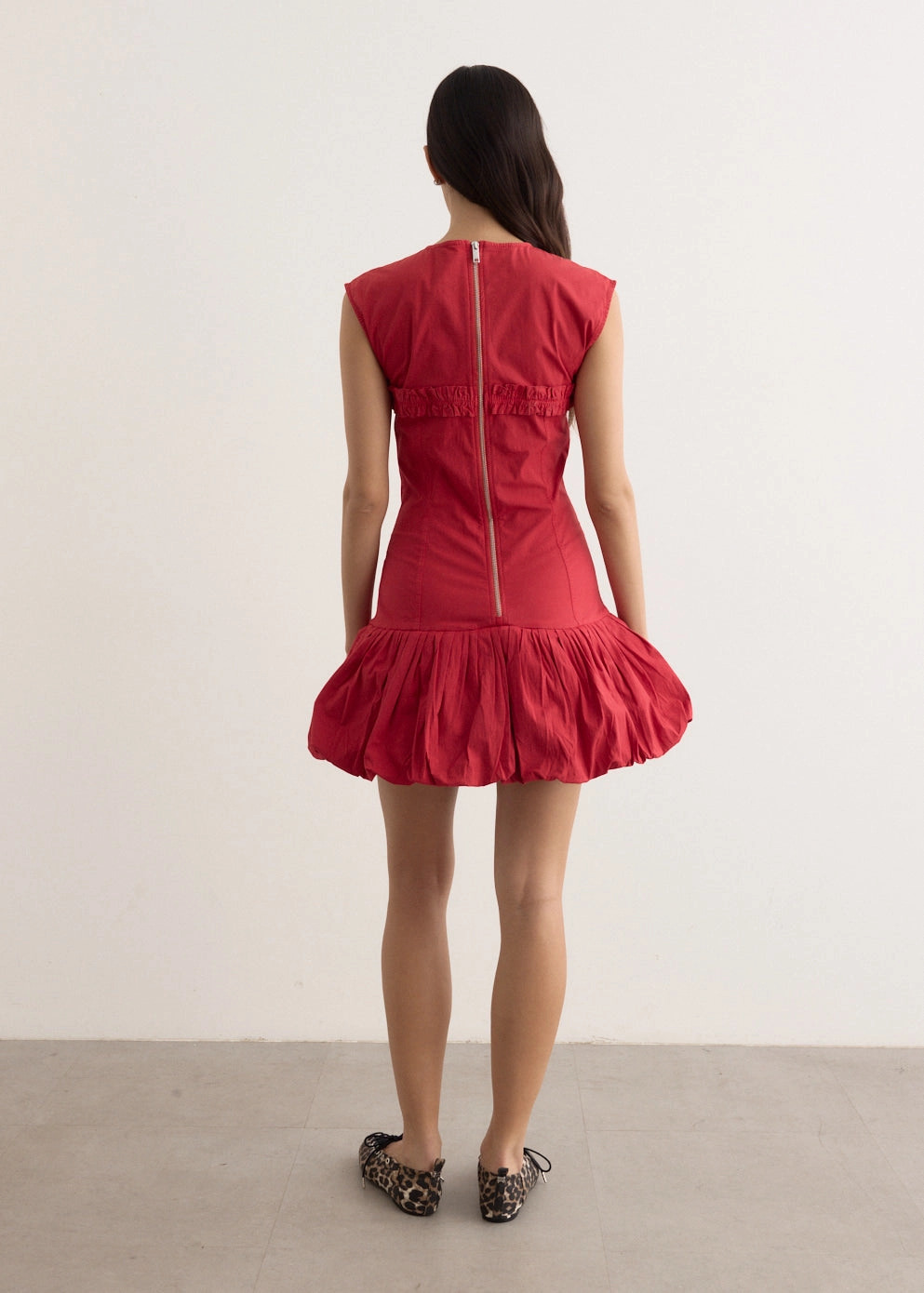 Flow Line Modern and Feminine Washed Stretch Cotton Corset Mini Dress