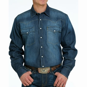 Cinch Men's Denim Snap Shirt Easy Care