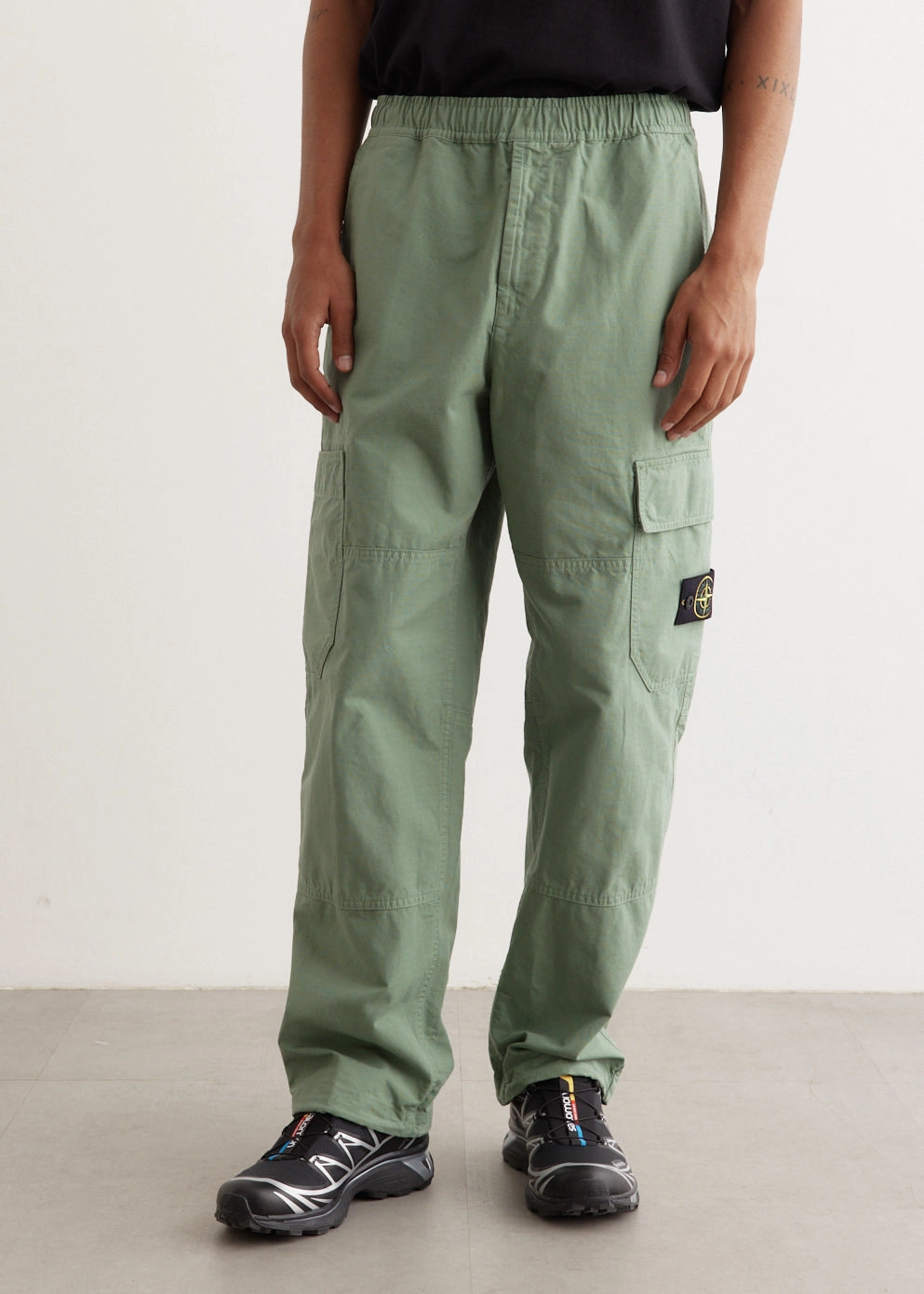 Relaxed Fit Cotton Ripstop Cargo Pants Minimal Design Anti Static Lining