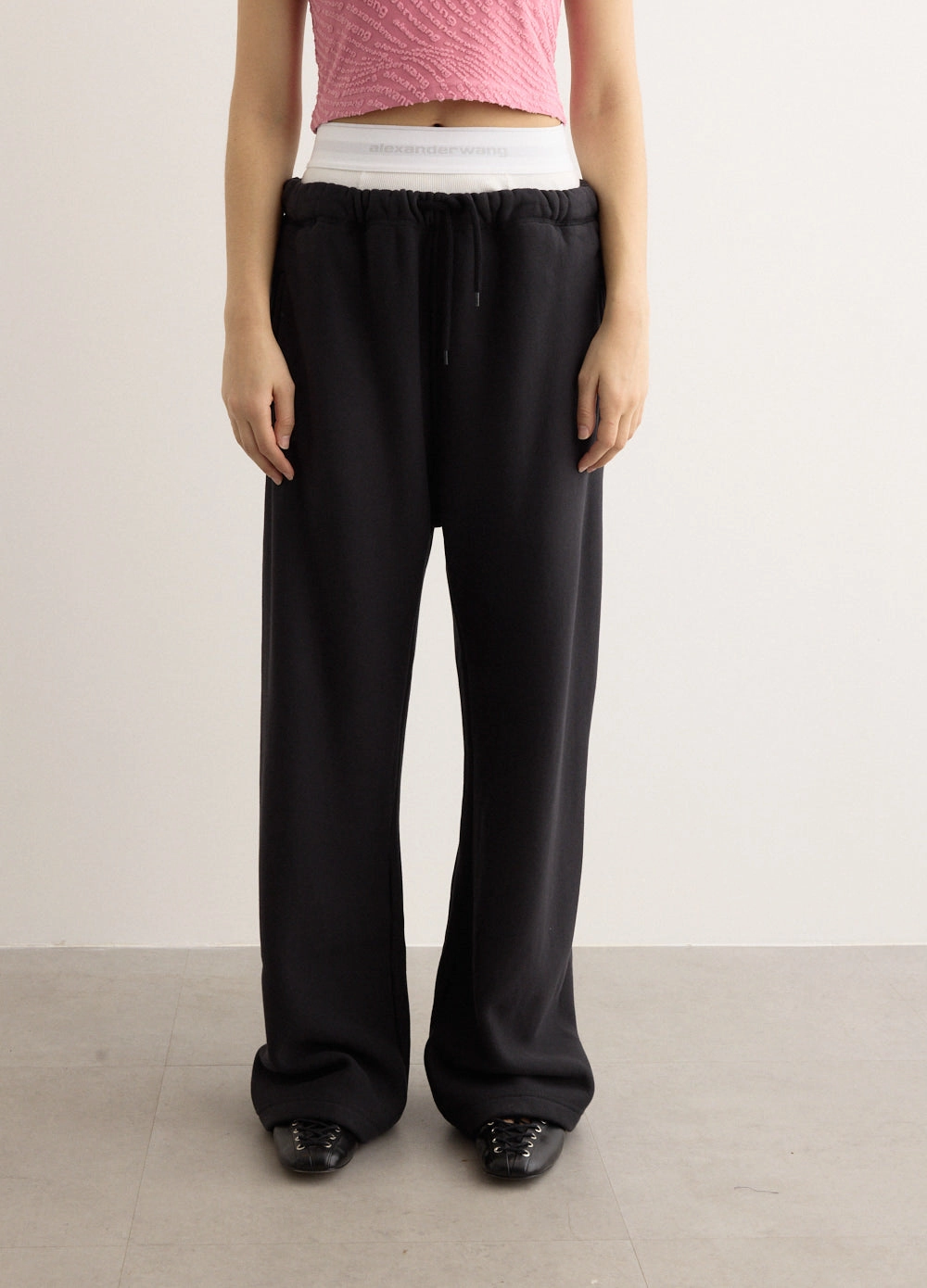Wide Leg Sweatpants With Exposed Brief QuickDryTechnology Freedom Move