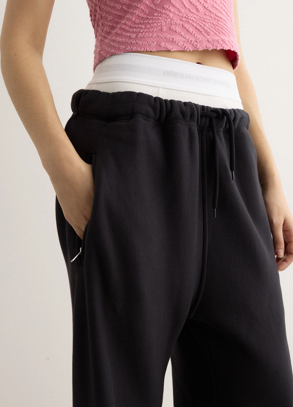 Comfy Design Easy Comfort Wide Leg Sweatpants With Exposed Brief