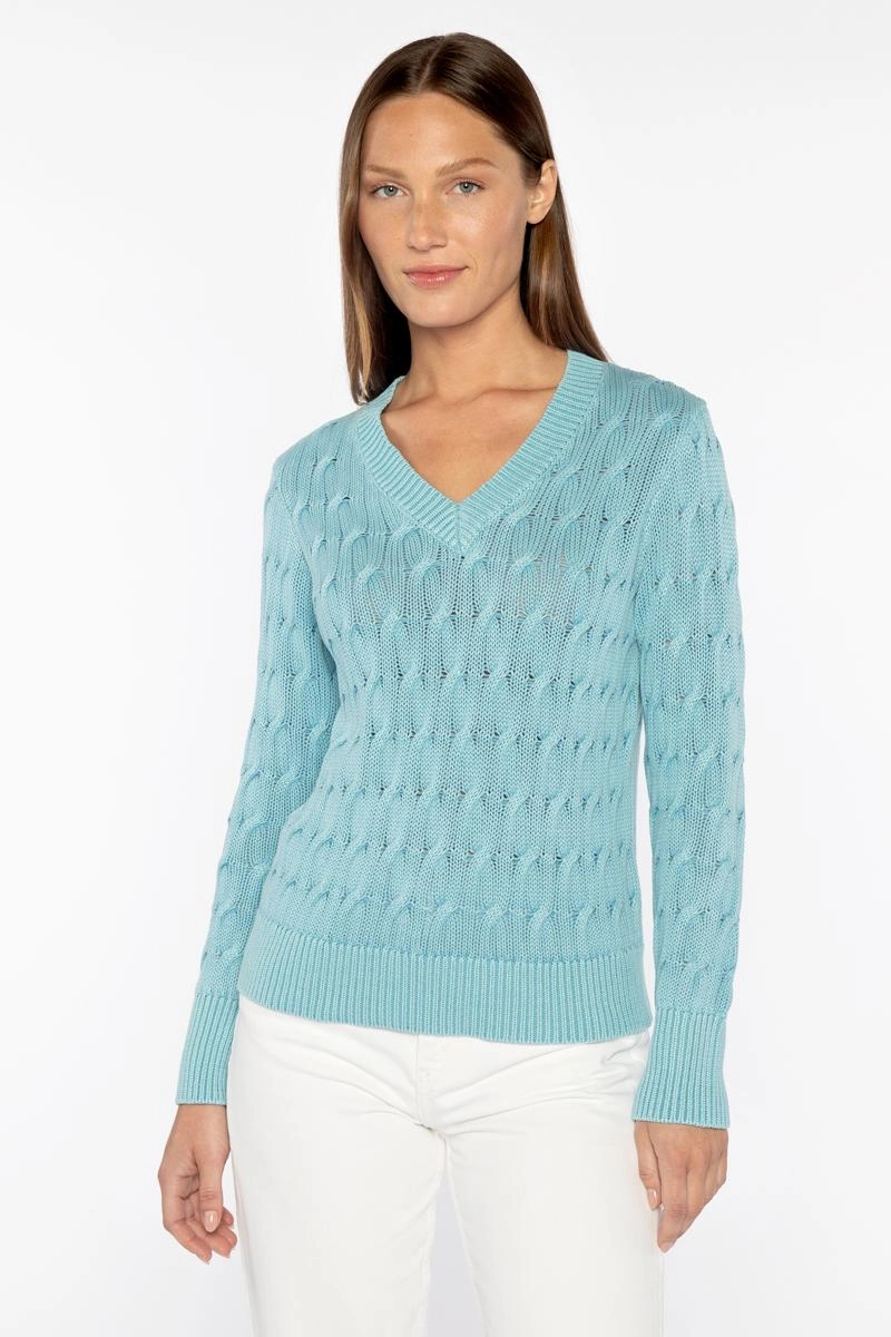 Stonewash Cable Vee Basic Layering