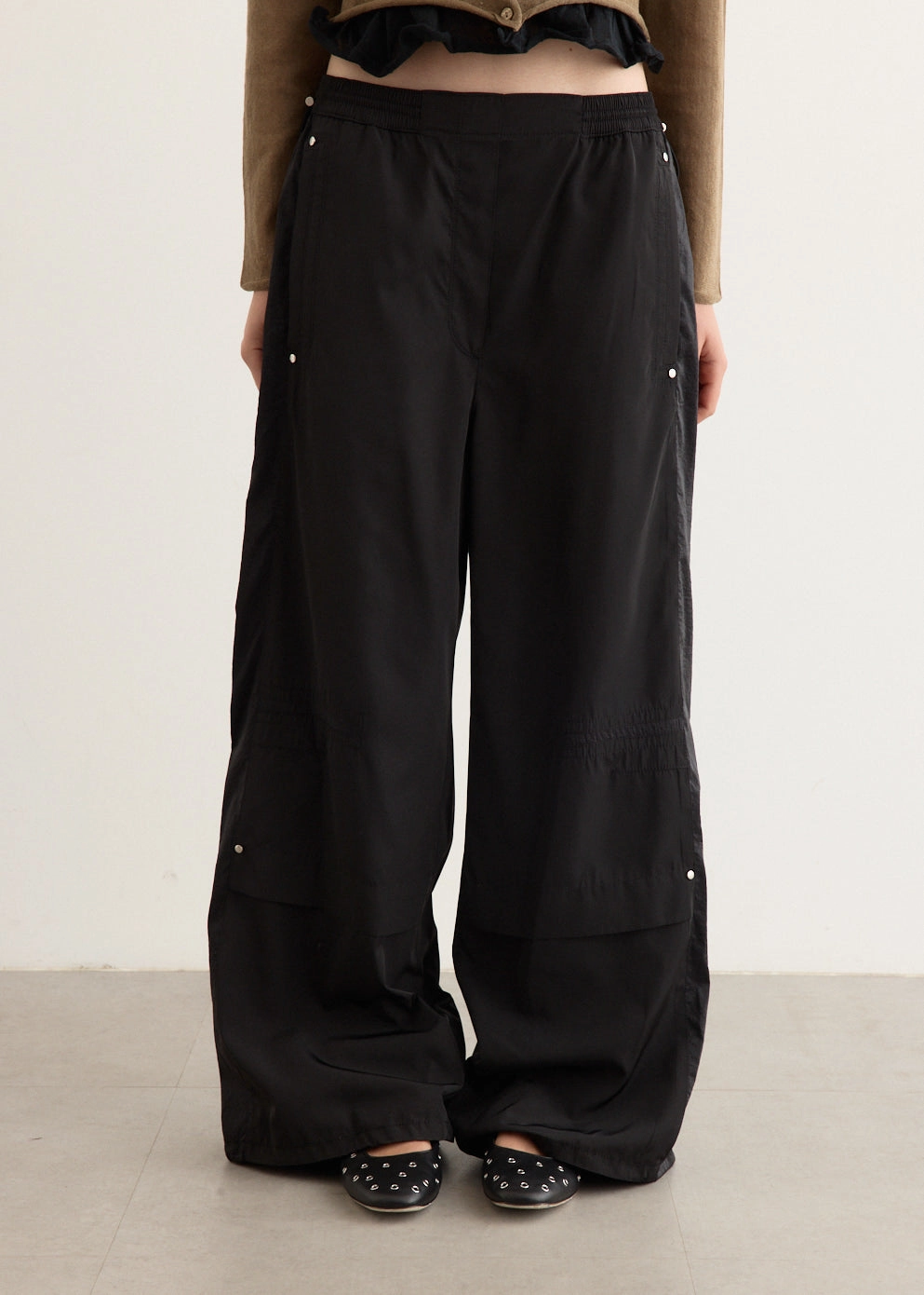 Relaxed Waist Contrast Banding Pants