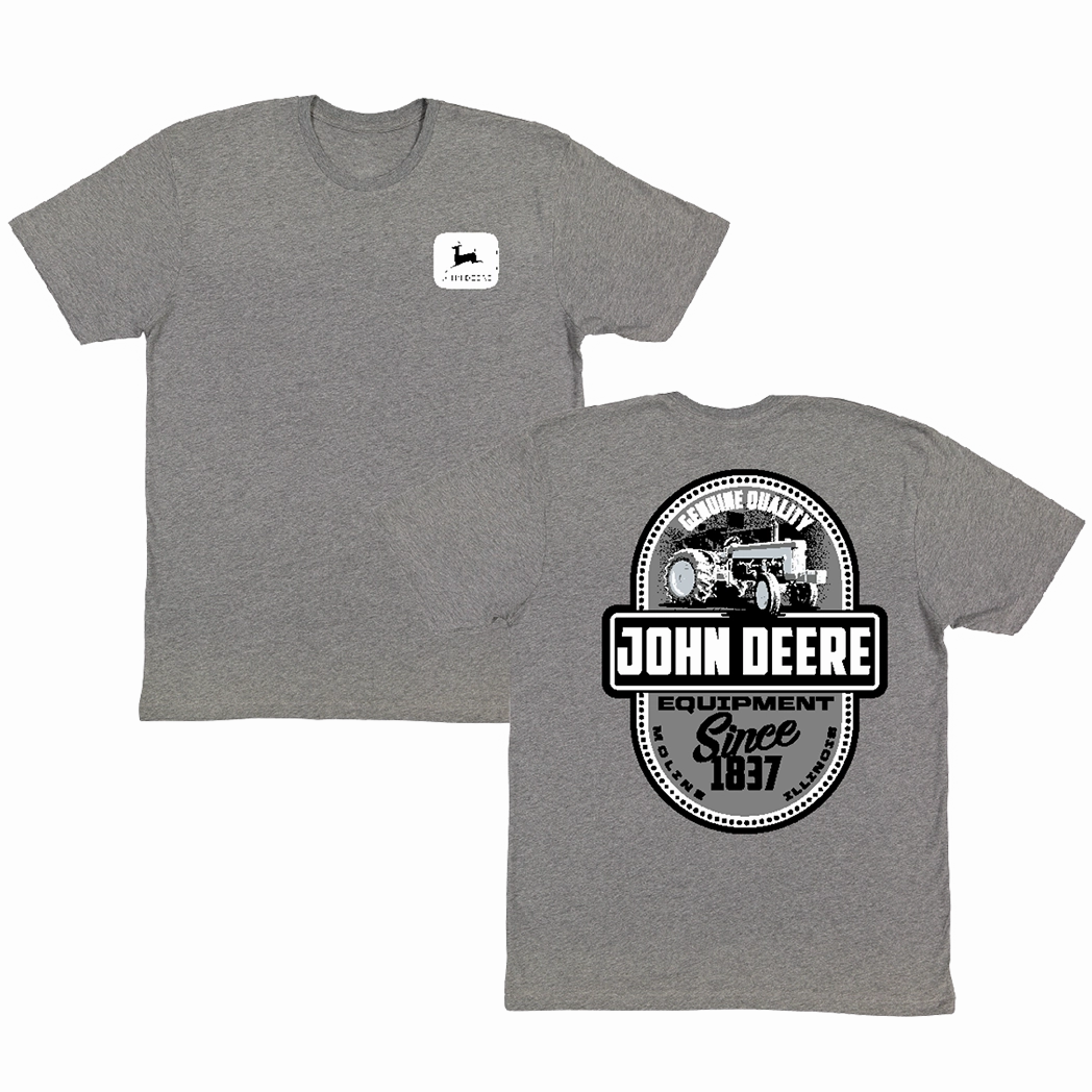 Bold Prints Grey John Deere Genuine Tee