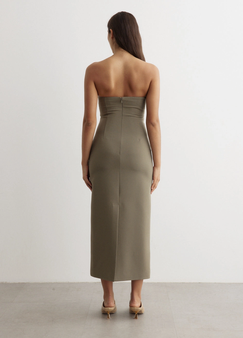 Repercussions Strapless Midi Dress Relaxed Comfort Look Work-to-Play Wear