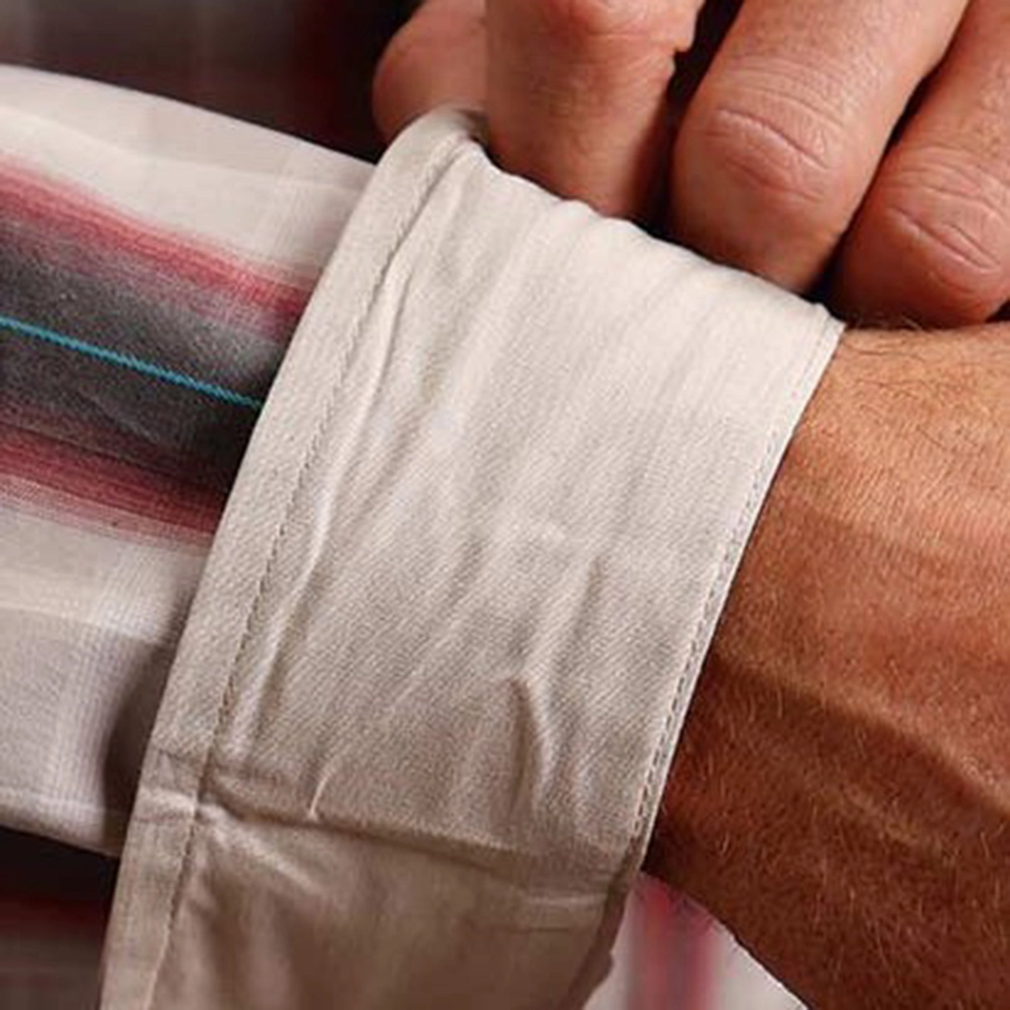 Two Tone Stitching Winter Collection Roper Men's Sandy/Red Ombre Long Sleeve Shirt