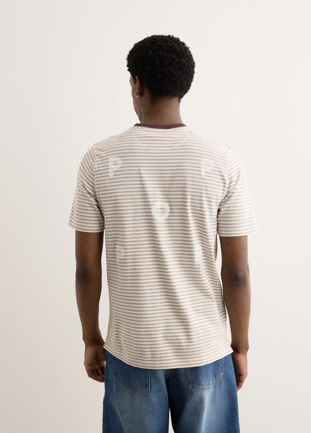 Striped Logo T-Shirt Non Iron Finish