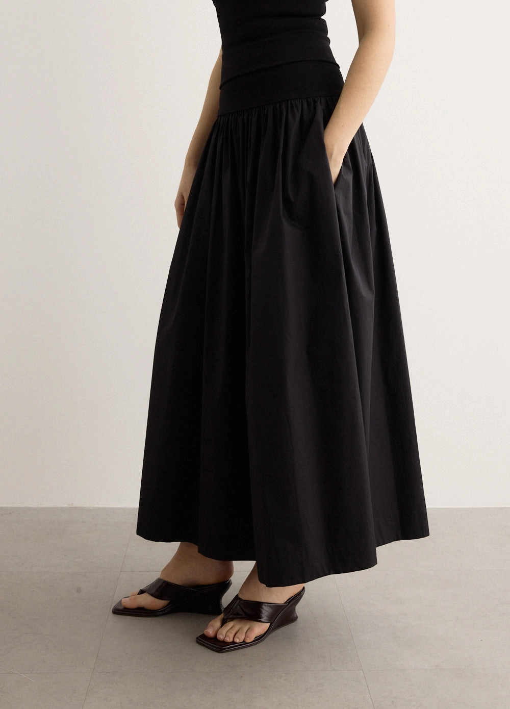 Cotton Rib Maxi Skirt personalized option