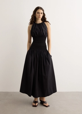 Cotton Rib Maxi Skirt Detachable Detail Comfy Look