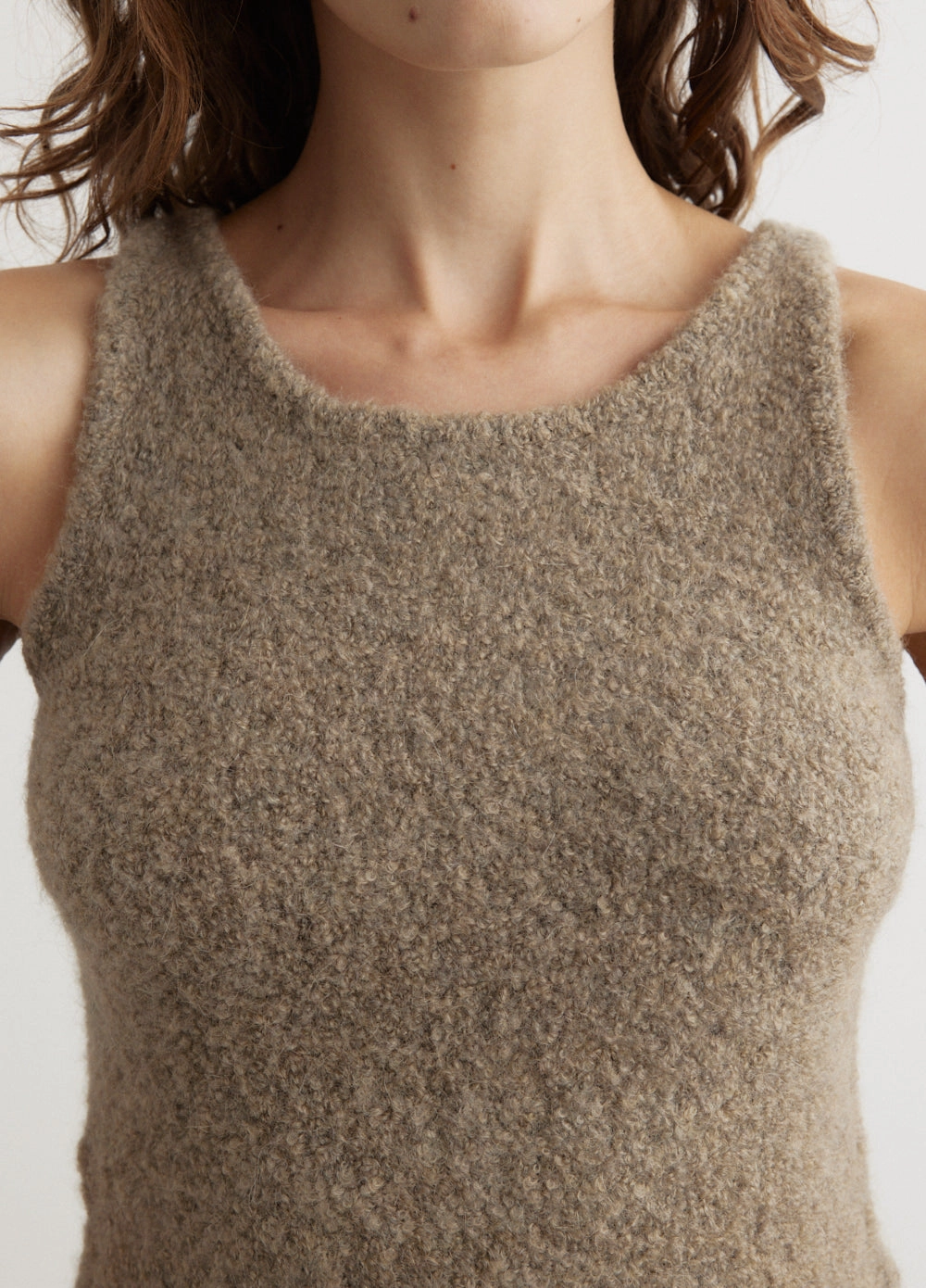 Sporty Comfort Corporate Retreat Fluffy Sleeveless Knit Top