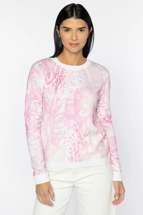 Reversible Paisley Crew Adaptive Fit Silhouette Ribbed Hem