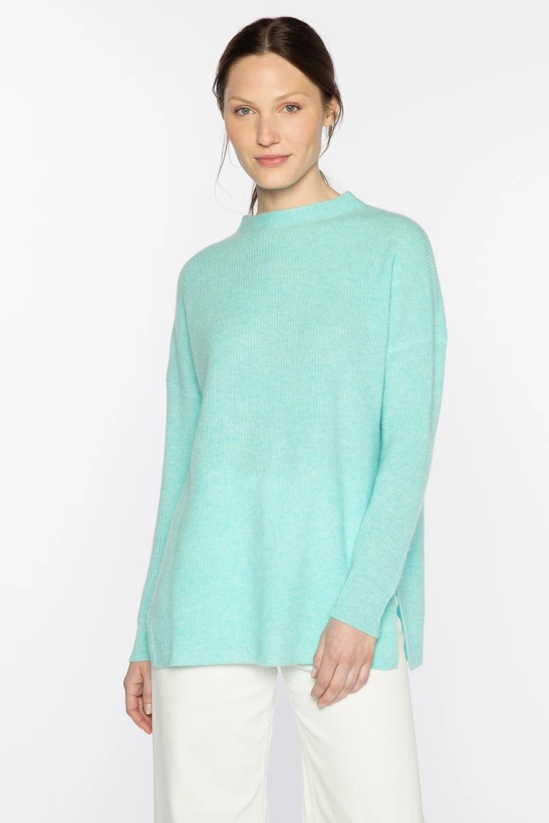 Rib Funnel Tunic Knit texture