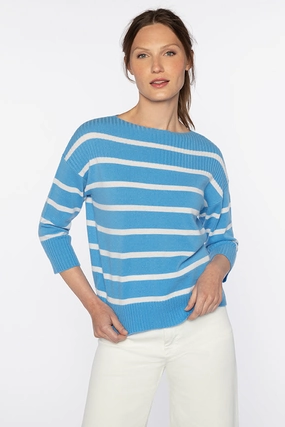 Layering Fit Colorfast Technology Rib Yoke Stripe Pullover