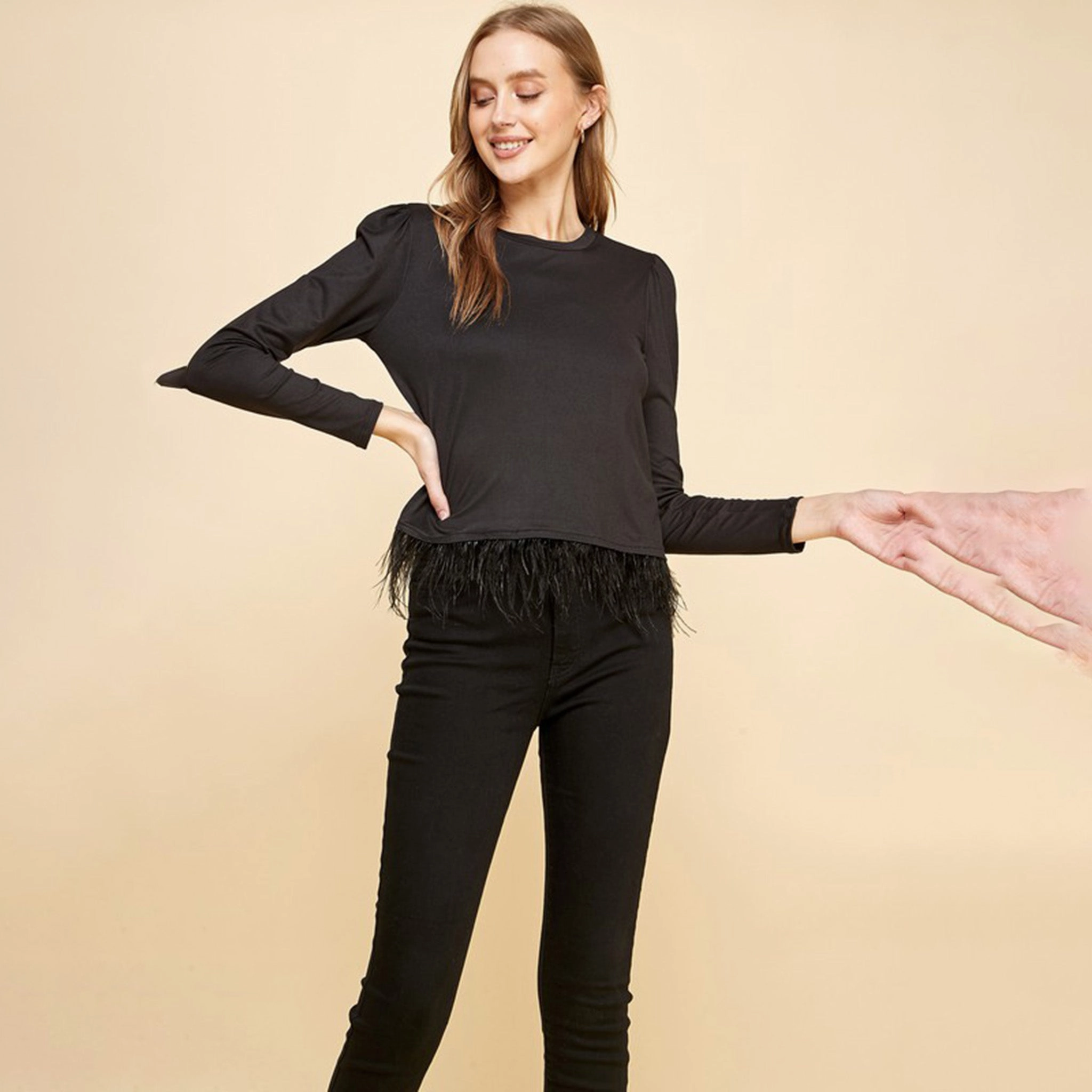 summer look Solid Top With Detailed Waist