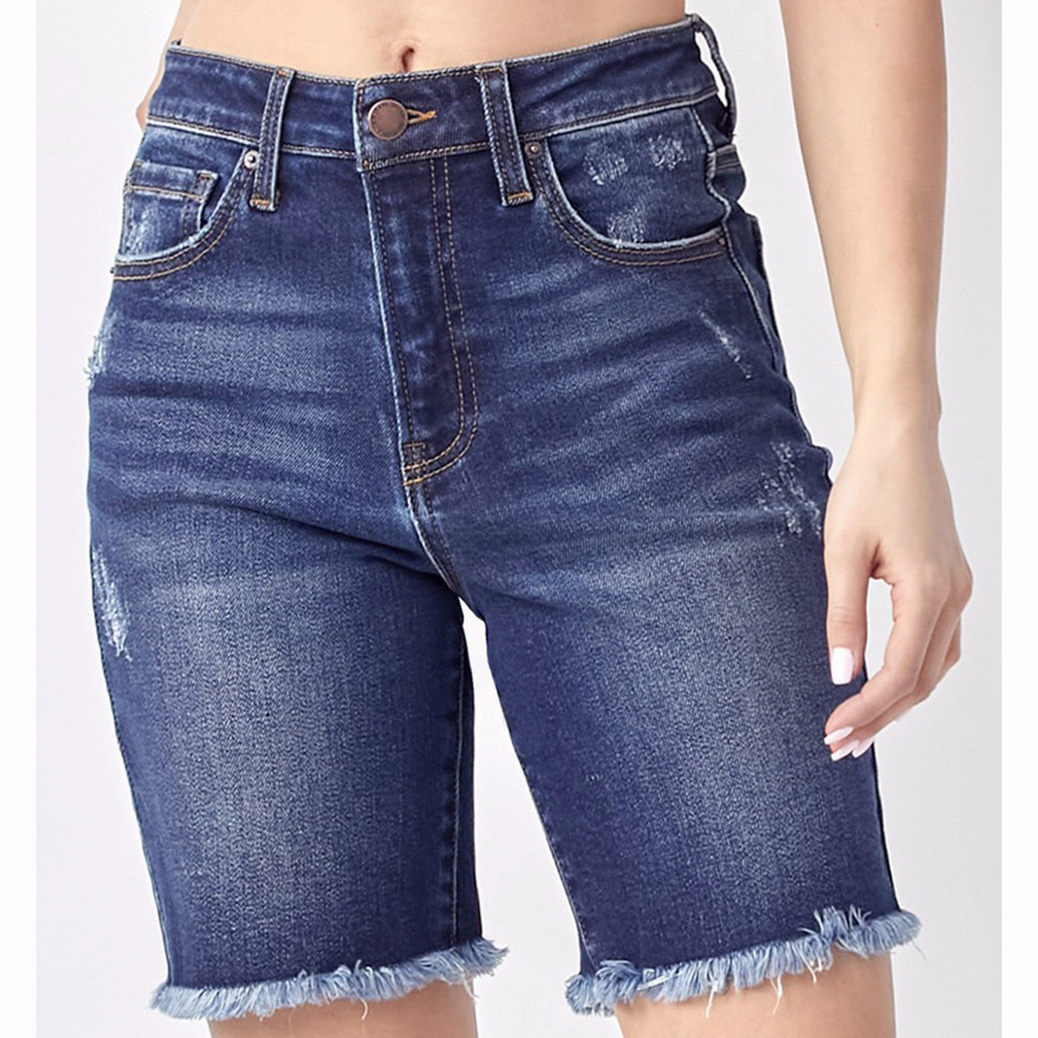 Street Appeal Risen Women's Frayed Hem Bermuda Shorts